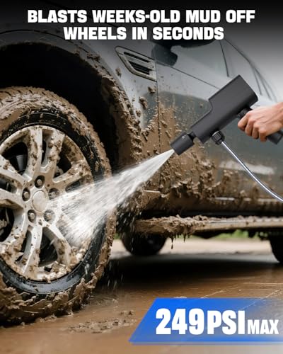 Foldable Cordless Pressure Washer with Battery & Car Charger