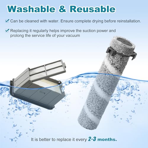 3930F 3933 3930 Brush Roll Filter Replacement Kit for Bissell CrossWave OmniForce Edge Cordless Multi (7 Count)