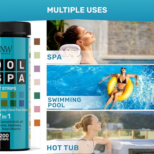 Pool Test Strips for Pools and Spas (200 Strips)