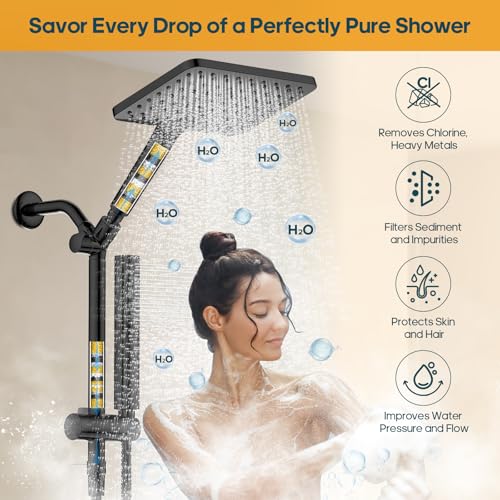 High Pressure Filtered Shower Head with Handheld Combo