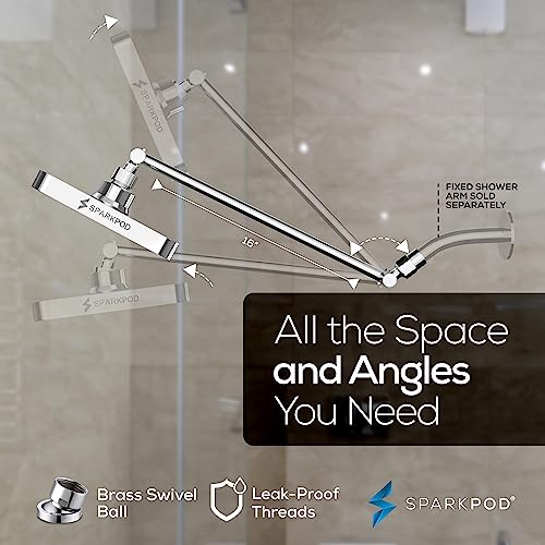6" Square Rain Shower Head with 16" Shower Arm