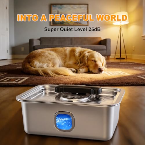 15L Dog Water Fountain Stainless Steel Automatic Dispenser with Filter