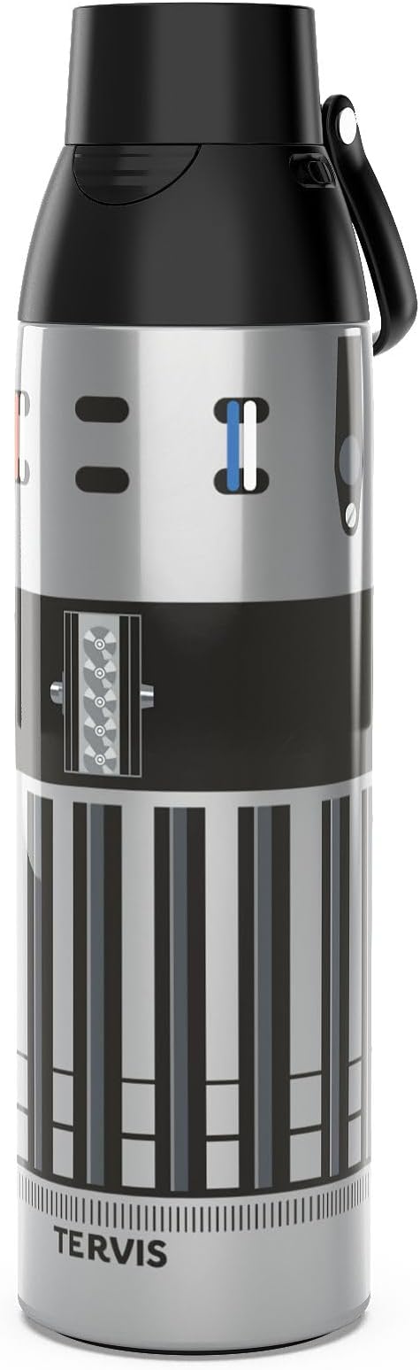 Tervis Venture Water Bottle Star Wars - Lightsaber Detail Triple Insulated Tumbler Travel Cup Keeps Drinks Cold & Hot, 26oz, Stainless Steel