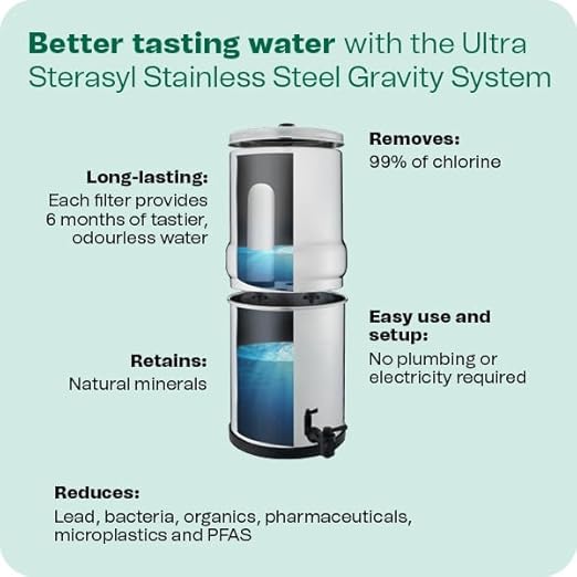 British Berkefeld Doulton W9361136 Countertop Water Filter System Stainless Dispenser