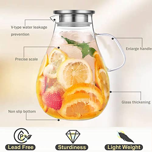Glass Pitcher with Lid