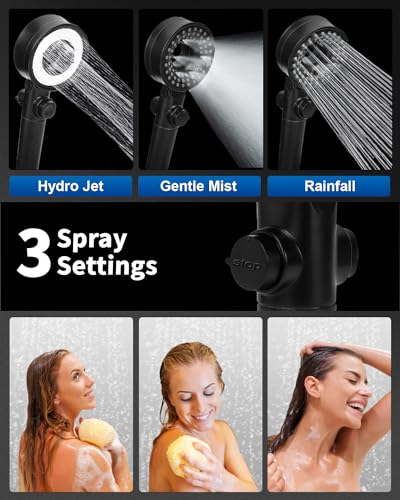 Filtered Shower Head with Handheld Spray for Skin and Hair Care
