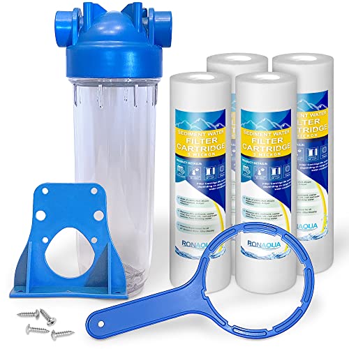 10 Inches European Design Transparent Standard Whole House Water Filter System with Presser Relief Valve