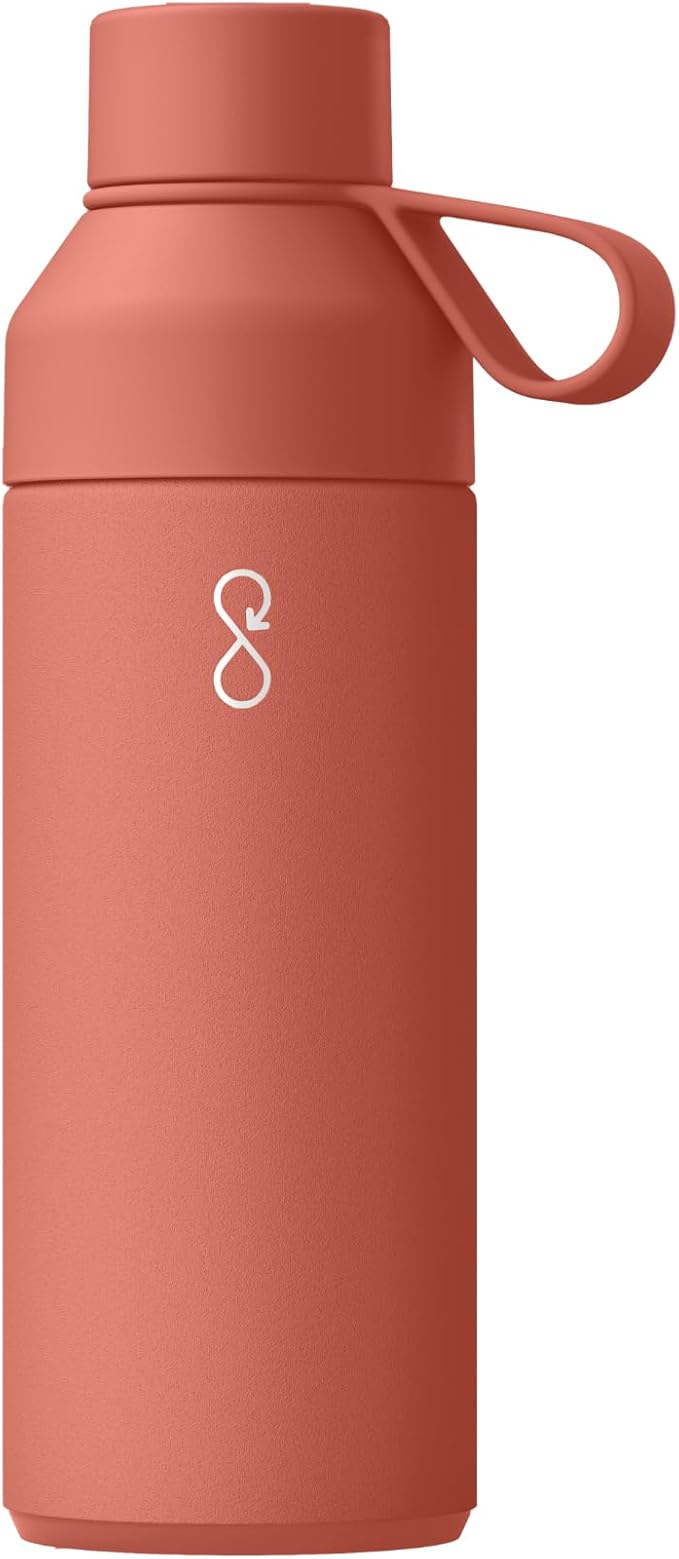 Ocean Bottle Big 34 oz | Stainless Steel Water Bottle | Reusable & Sustainable | Keeps Drinks Cold & Hot | Eco Friendly Gift (Sahara Red)