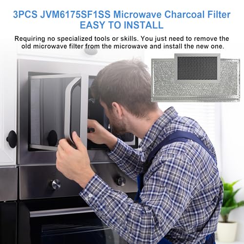 3 Pcs Microwave Charcoal & Grease Filter Replacement for GE Microwave Oven (3 Count)