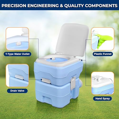 5.2 Gal Portable Camping Toilet For Adults