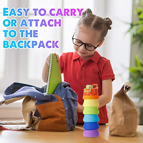 8 Pcs Collapsible Water Bottles 16 oz Foldable Travel Bottles Bulk (8 Count)