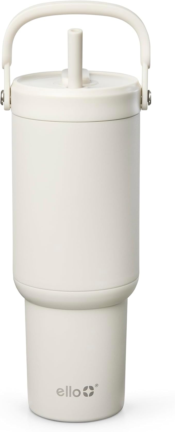 Ello Oasis Go+ 26oz Tumbler with Top Handle and Retracting Straw | Reusable Insulated Stainless Steel Cup, 100% Leakproof Water Bottle, 24 Hours Cold, Cup Holder Friendly For Travel | Mineral