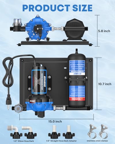 110V Water Pump 7.5 GPM and Accumulator Tank System
