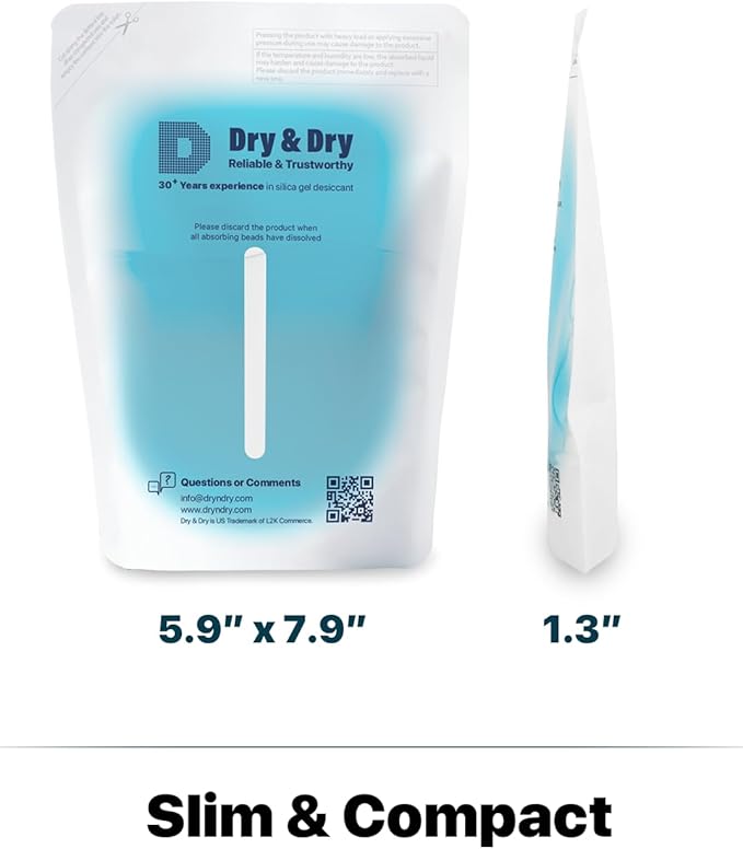 Dry & Dry 48 Packs Standing Moisture Absorbers to Control Excess Moisture for Basements, Closets, Bathrooms, Laundry Rooms - Moisture Absorbers Moisture Absorbers