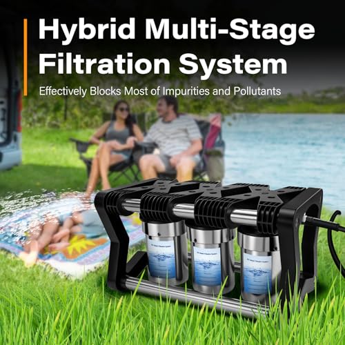 3 Stage RV Water Filter System Camper Water Filter for RV and Boat