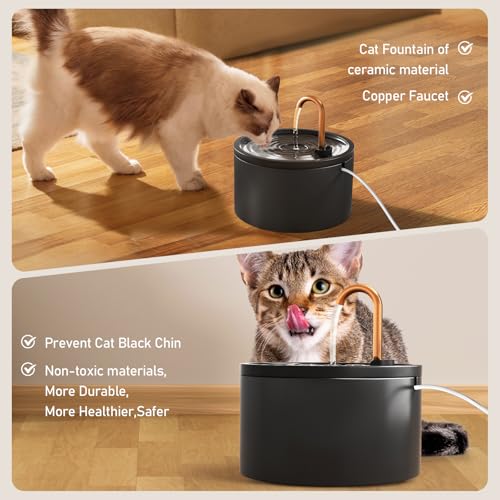Ceramic Cat Water Fountain (71 Fl Oz)