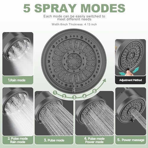 Filtered Shower Head with 30 Stage Water Softener Filter
