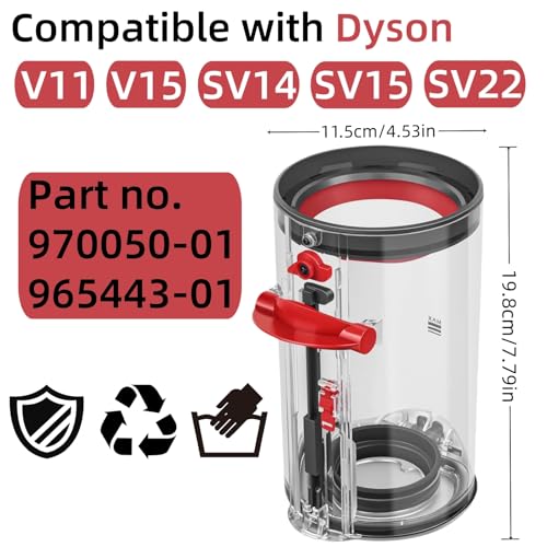 Canister Dust Bin and Filter Replacement Compatible With Dyson V11 (2 Count)