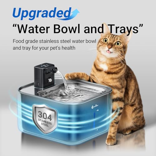 Cat Water Fountain Stainless Steel Wireless Automatic