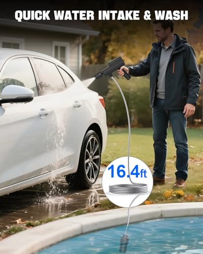 Foldable Cordless Pressure Washer with Battery & Car Charger