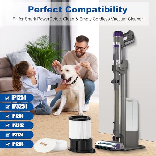 15 Pcs IP1251 IP3251 HEPA Filter Replacement Compatible with Shark Cordless PowerDetect Clean and Empty Lightweight Stick Vacuum (15 Count)
