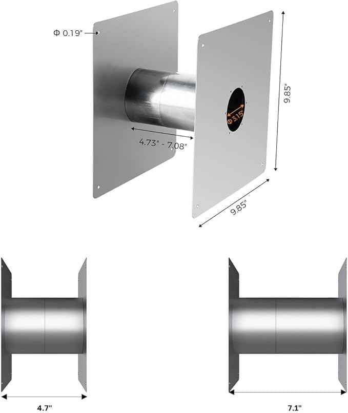 CAMPLUX 3.15" Stainless Steel Vent Wall Thimble for Indoor Gas Tankless Water Heater