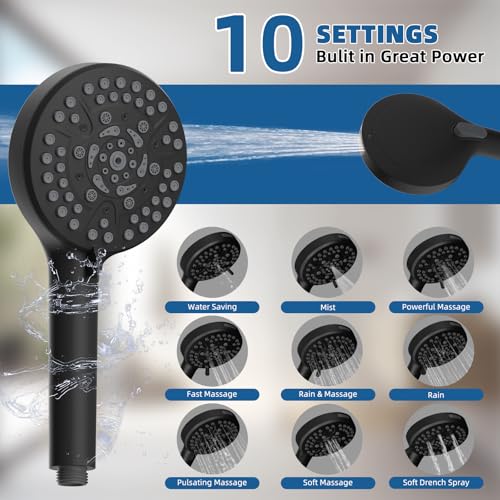 12" Metal Rainfall Shower Head with 10