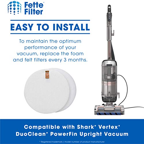3 Pack of Foam & Felt Filter Kit Compatible with Shark Vertex DuoClean PowerFin Upright Vacuum Cleaners Models AZ2000