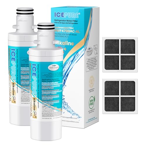 Alkaline LT1000PC Refrigerator Water Filter and Air Filter Replacement for LG LT1000P (2 Count)
