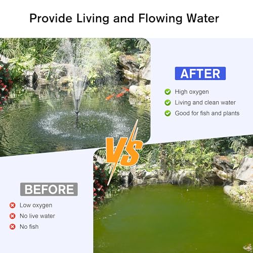 Pond Filter Fountain Kits 660GPH for Ponds Up to 2000 Gallons