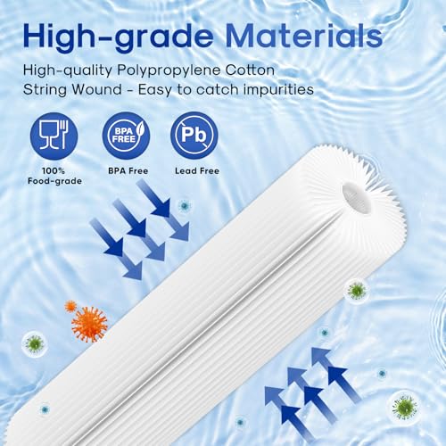 10" x 2.5" Pleated Sediment Water Filter Cartridge Replacement Any 10 inch RO Unit (4 Count)
