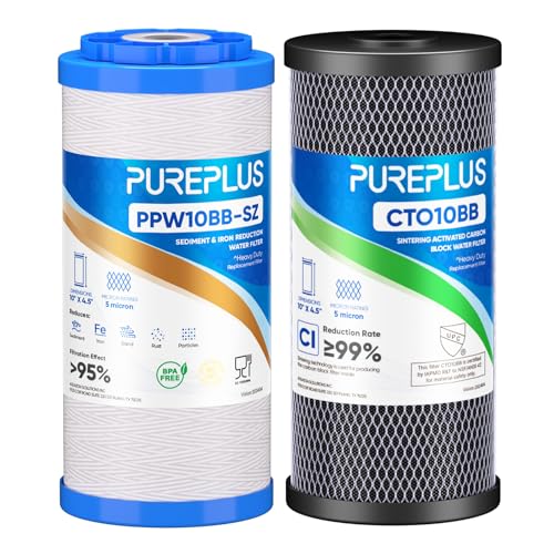 5 Micron 4.5"x10" Whole House Water Filter Combo (2 Count)
