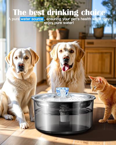 4 Pack) Replacement Filters for lesotc Dog Water Fountain, High-Efficiency & Safer & Cleaner Replacement Water Filters for lesotc Large Dog Water Fountain/Dog Water Bowl Dispenser (4 Count)