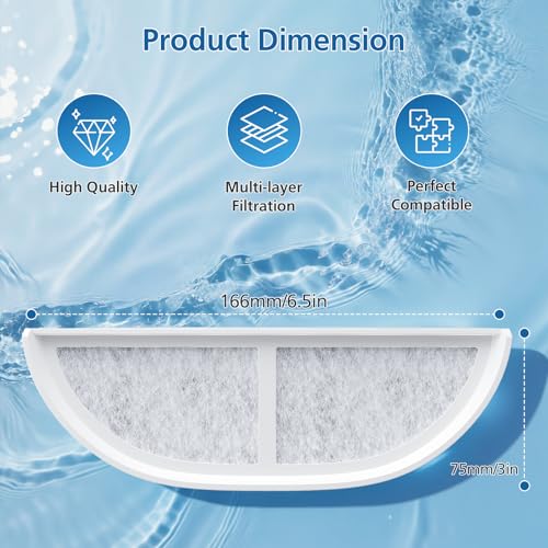 15 Pack Cat Water Fountain Filters for eufy Pet Fountain 3L (15 Count)