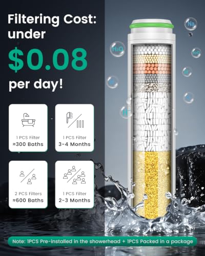 Filtered Shower Head with Handheld 2PCS Filters ShowerHead