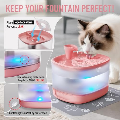85oz 2.5L Cat Water Fountain with Detachable Tank for Cat