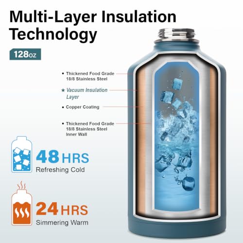 Gallon Insulated Water Bottle with Portable Carrier Bag for Outdoor