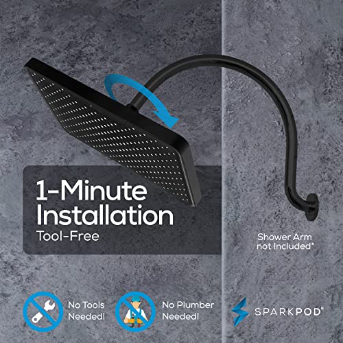 12 Inch Black Rain Shower Head