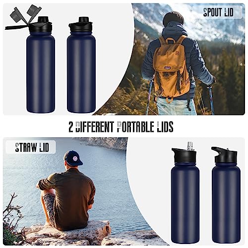 40 oz Insulated Water Bottle with Straw