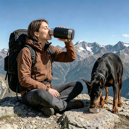 Dog Water Bottle with 2 Bowls