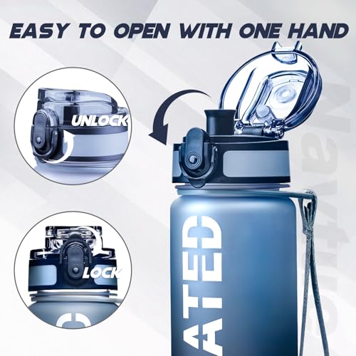 Water Bottle 16.9 oz Motivational Time Marker Tritan Bottle