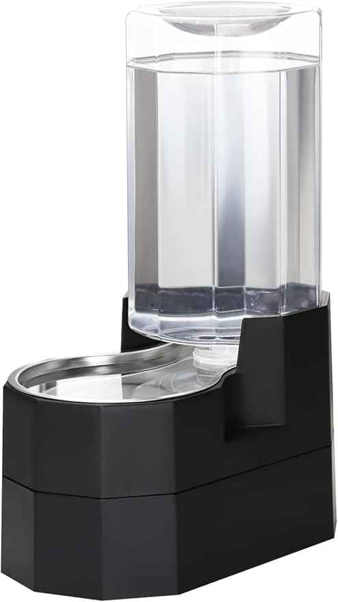 Sfozstra Raised Pet Water Dispenser: 8L Black Automatic Stainless Steel Gravity Cat Feeder for Elderly Pet Dogs Indoor Outdoor