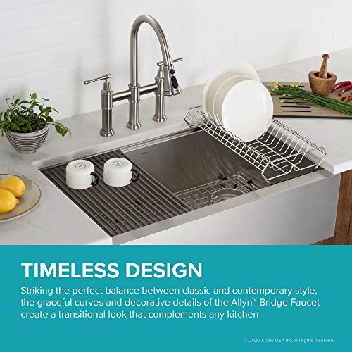 Allyn Transitional Bridge Kitchen Faucet with Pull
