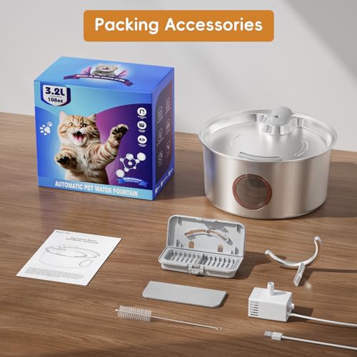 Cat Water Fountain Stainless Steel (108 Fl Oz)