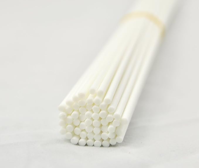 100 Pieces Fiber Reed Diffuser Replacement Refill Sticks (12" x 3mm, White) - AquaVibe