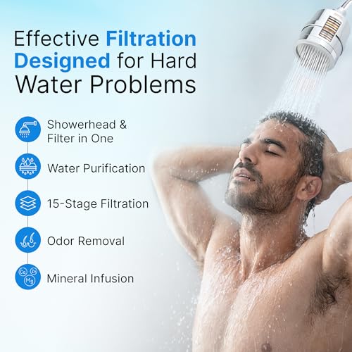 15 Stage Filtered Shower Head with High Pressure