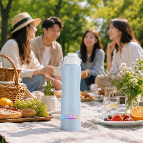 Stainless Steel Water Bottle with Portable Bluetooth Speaker TWS