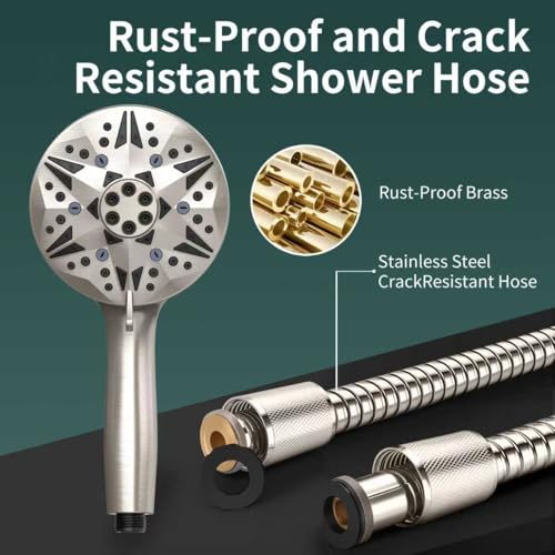 Filtered Brushed Nickel High Pressure Handheld Shower Head