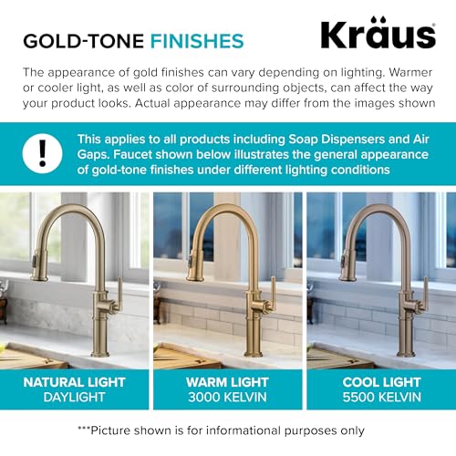 Oletto Commercial Style Single Handle Pull Down Kitchen Faucet with QuickDock Top Mount Installation Assembly in Spot Free Antique Champagne Bronze