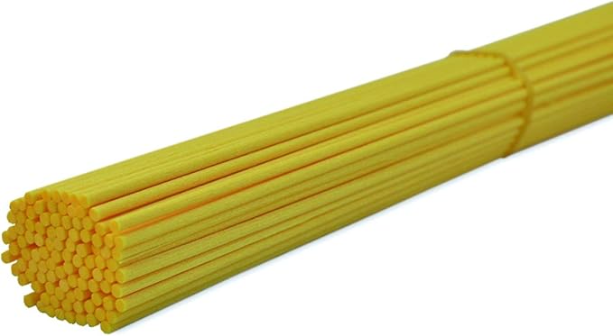 100 Pieces Fiber Reed Diffuser Replacement Refill Sticks (12" x 3mm, Yellow) - AquaVibe